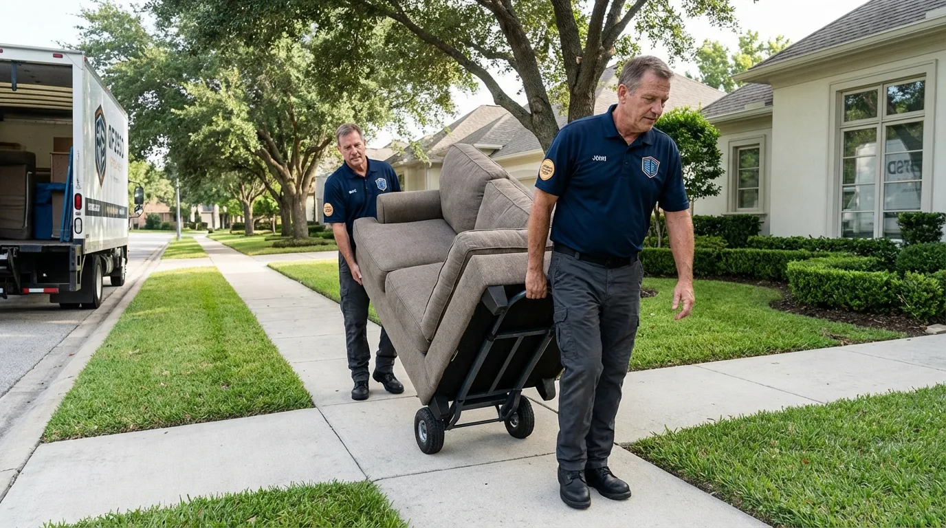 Local residential moving crew loading furniture in Diamond Springs, CA